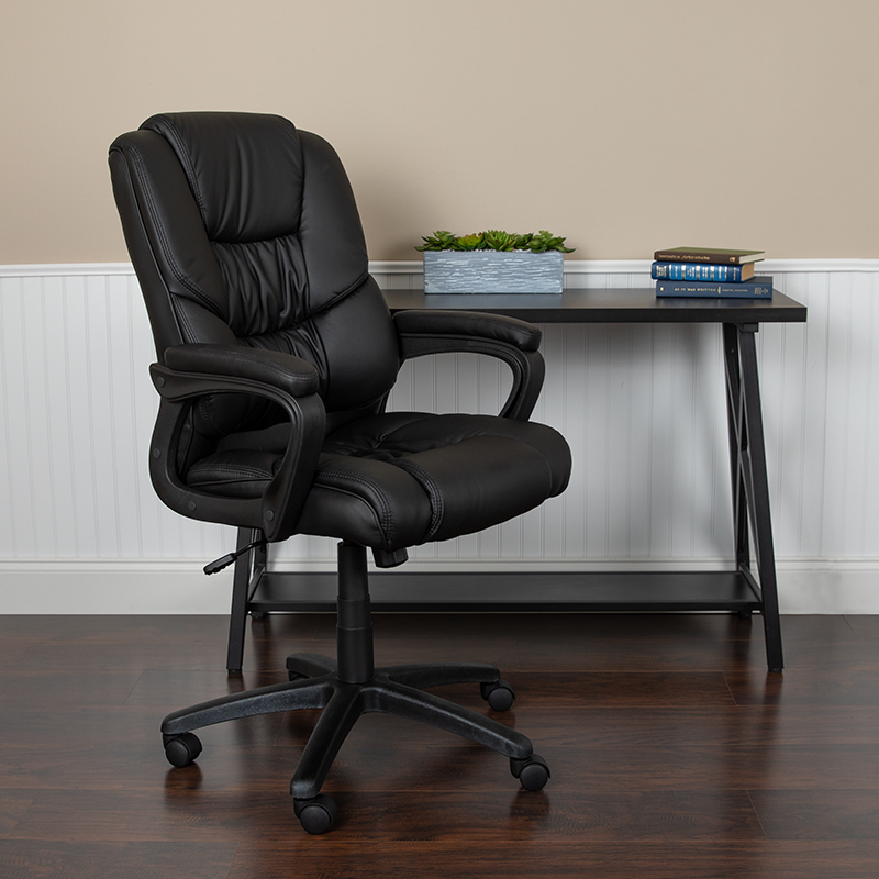 Black Big & Tall Leather Chair CX-1179H-BK-GG