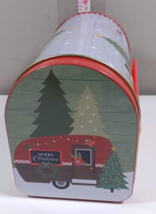Merry Christmas Holiday Mail Box Tin Can Empty Truck Snowman 6”X 3” - £4.64 GBP