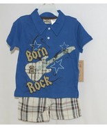 Little Rebels Boys Two Piece Born 2 Rock Shirt Shorts Outfit 18 Months - £11.98 GBP
