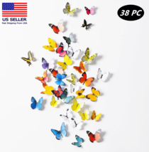 38pcs 3D Butterfly Wall Sticker Colorful Butterfly Small Removable Stickers - £5.53 GBP