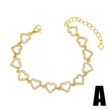 FLOLA Romantic Love Heart Bracelets for Women Copper Zircon Star Crystal Bracele - £11.61 GBP