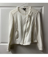 Caruse jacket Womens size Cream Full Metal Zip Long Sleeved Front Zip Po... - $24.74