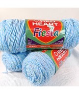 NEW Red Heart FIESTA Yarn Light Blue SET 3 skeins confetti pastel speckled - $1,387.50 MXN