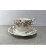 Consort Fine Bone China England Orphaned Teacup Saucer Gold Gilding - $24.44 CAD
