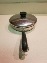 1801 Revere Ware 7&quot; Frying Pan w/ Lid Copper Bottom Rome, NY - £15.75 GBP