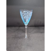 Fostoria Versailles Blue Water Goblet, Vintage Stemware, 8.25&quot; H Glass, ... - $74.25