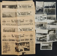 1953 Vintage Rochelle Il History Centennial Lot News And 1880s Id Photos Reprint - £114.10 GBP