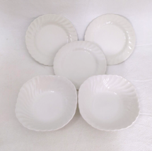 Johnson Brothers  Bread Plates 6 1/4&quot;  Cereal Bowl 6&quot; Swirl Pattern White 5 Pc - £11.76 GBP