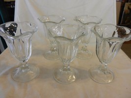 Set of 5 Tulip Shape Ice Cream Pudding Parfait Stem Glasses - $53.44