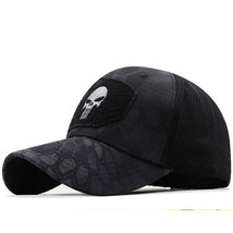 Punisher Military Hook &amp; Loop Patch Adjustable Baseball Hat Cap Black Tortoise - £7.58 GBP