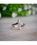 925 Sterling Silver Heart Beat Ring, Designer Zig Zag Handmade Jewelry F... - $27.72