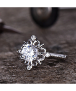 1.75Ct Round Cut White Diamond 925 Sterling Silver Cluster Motif Engagem... - $118.00
