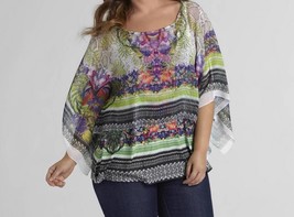 Women&#39;s Summer cocktail party dress blouse tunic Scarf Top&amp;Cami Poncho plus1X 2X - £32.07 GBP