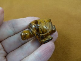 Y-TUR-SE-579) Golden tiger&#39;s eye SEA TURTLE gemstone gem figurine turtles effigy - £14.59 GBP