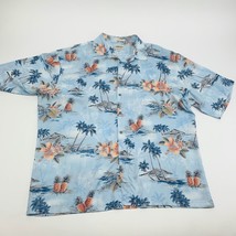 Campia Moda Button Shirt Mens XL Blue Hawaiian Tropical Shirt - £8.71 GBP