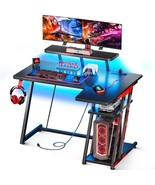 L Shaped Gaming Desk With Led Lights, Small Corner Computer Desk 39Inch ... - £161.30 GBP
