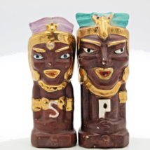 Royal Couple Salt Pepper Shaker set King Queen Halach Uinic Aztec Mayan Vintage  - £9.40 GBP