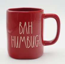 Rae Dunn BAH HUMBUG! Red Mug White Letter Holiday Christmas - £14.08 GBP