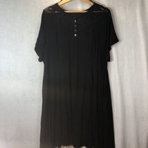 Torrid Size 3 Black Dress Super Soft Knits Lace Accent Rayon Pockets - £23.66 GBP