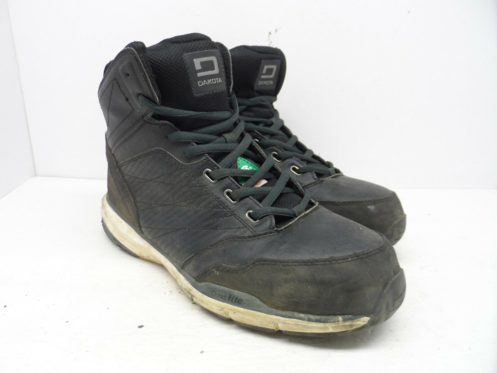 DAKOTA Men&#39;s Mid-Cut Quad Lite Steel Toe Steel Plate Athletic Boots Blac... - $28.49
