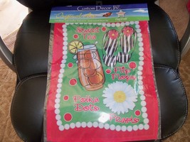 Custom Decor Sweet Tea Flip Flops Polka Dots Pearls Garden Flag 12 x 18  NEW - £14.29 GBP