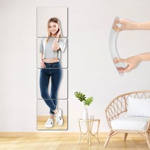 Unbreakable Wall Mirror Full Length Mirror Tiles, 4Pcs 10X10, Home Gym Mirror - $44.96