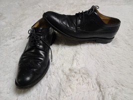 Vintage MAXIMO MIRELLA BLACK ITALIAN WING TIP BROGUES SIZE 11M Made in I... - $44.96