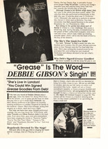 Debbie Gibson teen magazine pinup clipping Grease is the word Debbie Gib... - £1.18 GBP