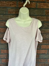 Short Sleeve Cold Shoulder Blouse Medium Shirt Embroidery Details Stretc... - $2.85