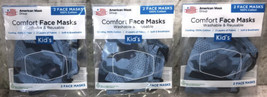 3ea 2Pks COMFORTABLE Reusable,Washable Blue Camouflage Kids Face Masks-S... - £7.81 GBP