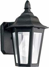 8822-12 Brentwood One-Light Outdoor Wall Lantern with Clear Glass Panels, Black - £31.40 GBP