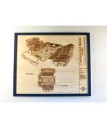 Centennial Bank Stadium Jonesboro Arkansas Blueprint Wood Art, Framed St... - $40.17 CAD