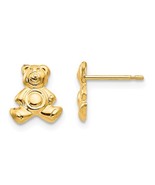 14K Yellow Gold Teddy Bear Post Earrings - $98.99