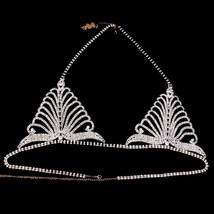 Sexy Crystal Body Harness Chain Bra and Thong Jewelry for Women Fashion Bling Rh - £64.11 GBP