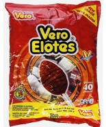 Vero Elotes Paletas Sabor Fresa Con Chile Mexican Hard Candy Chili Pops ... - $16.78