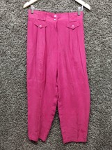 Vintage SK Company Silk Dress Pants Women Medium Pink Flowy Elastic Waist - £21.78 GBP