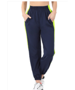 Zenana  Large Soft Stretch Tricot Knit Mid Weight Pocket Jogger Pants Navy - $14.84