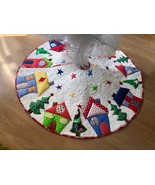 Quilted Christmas tree white skirt, Christmas tree quilt, Quilted skirt ... - $340.16 CAD