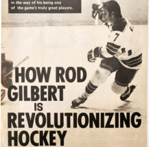 1973 Rod Gilbert Hockey NHL Player Sports World Magazine Page Cut Sports... - $24.99