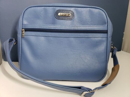 Vintage Samsonite MONTBELLO II Blue Carry On Travel Shoulder Bag Luggage  CLEAN - £39.56 GBP