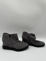 Women’s Dr. Scholl&#39;s Riley Padded Bra-Top Faux Suede Wedge Boots Grey Size 8.5M - £33.26 GBP