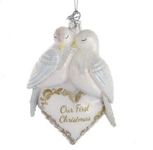 Noble Gems™ Glass Our First Christmas Love Birds Christmas Ornament NBX0025 - £13.56 GBP