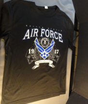 DISCONTINUED USAF U.S. AIR FORCE GRAPHIC T SHIRT BLUE BLACK MEDIUM - £19.03 GBP