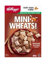 2 Boxes Of Kellogg&#39;s Mini-Wheats Brown Sugar Breakfast Cereal 510g Each Box - £23.95 GBP