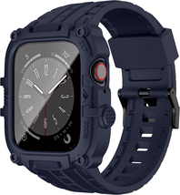 Rugged Apple Watch Band Case Strap Bumper Cover Tempered Glass Iwatch 44... - $35.86