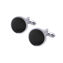 Cufflinks for Him, Round Black Cufflinks KC10125 ** Free Gift ** - £15.25 GBP