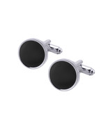Cufflinks for Him, Round Black Cufflinks KC10125 ** Free Gift ** - $26.34 CAD