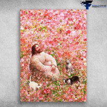 God Is Happy With Cat Jesus Cat Lover Flower Garden - £12.56 GBP