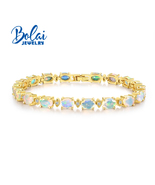 100% natural ethiopia opal bracelet oval  5*7mm colorful gemstone fine j... - £85.53 GBP+