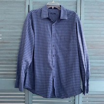 Tasso Elba Button Up Shirt ~ Sz XL 17-17.5 ~ Blue ~ Long Sleeve - £17.58 GBP